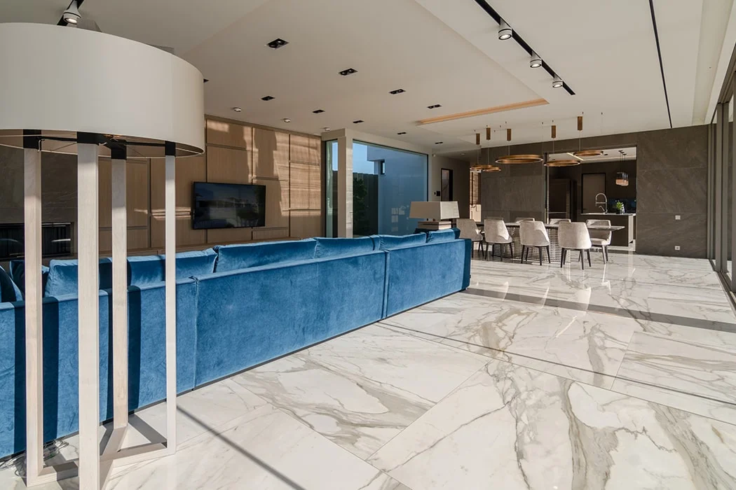 Living room with fireplace