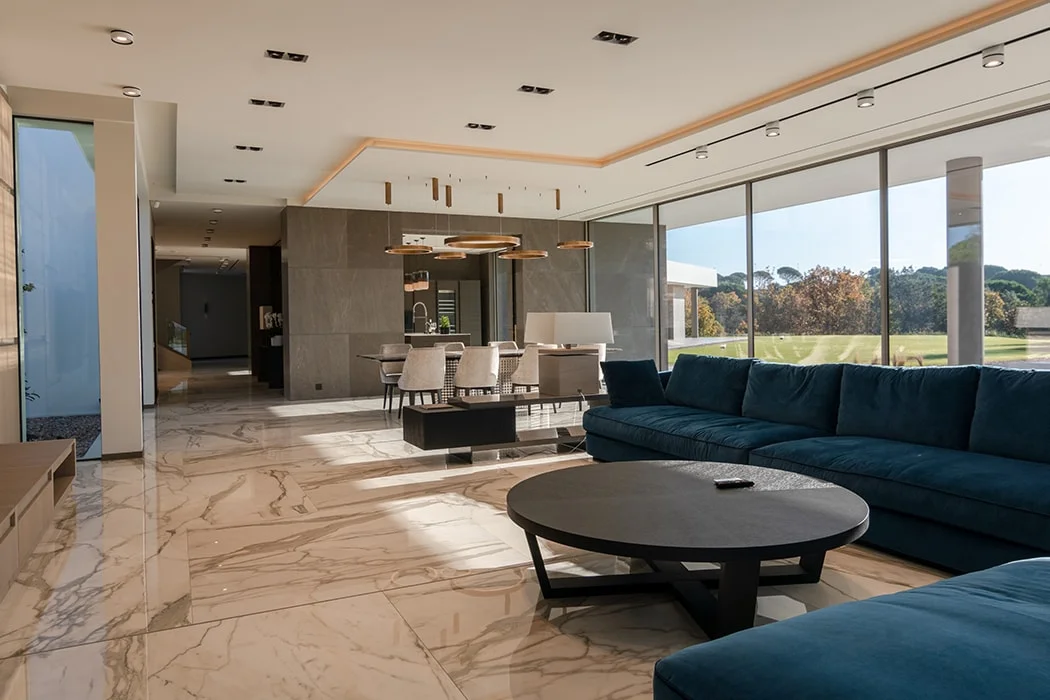 Living room with fireplace