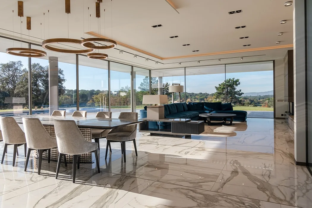 Living room with fireplace