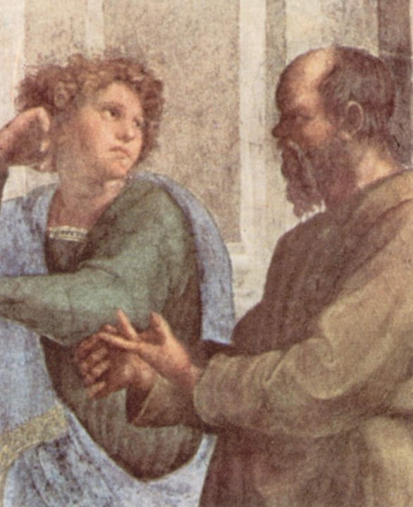 Сократ и Ксенофонт с фрески Рафаэля Санти «Афинская академия», Ватикан