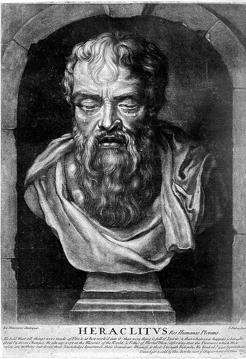 бюст Гераклита Эфесского, гравюра Джона Фабера