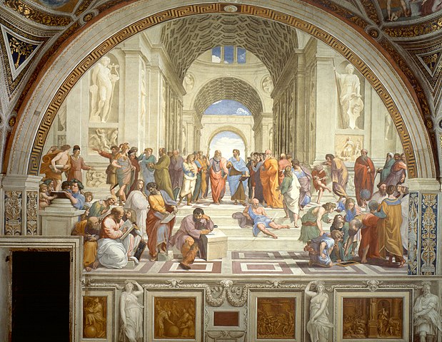 фреска Рафаэля Санти «Афинская школа», Ватикан, Апостольский дворец, 1510-1511 годы