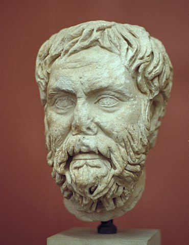 голова Пиррона из Элиды, римская мраморная копия бронзового греческого оригинала, Археологический музей в Корфу