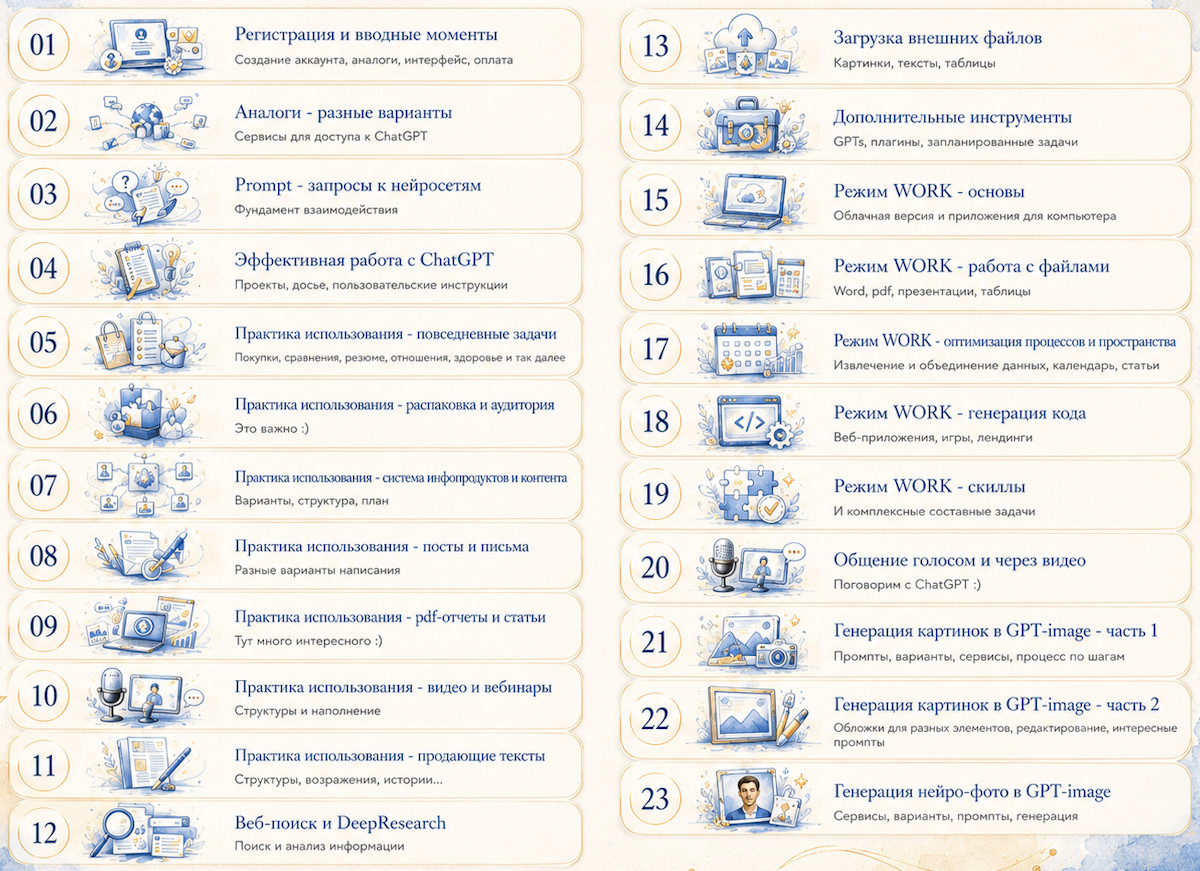 Структура разделов курса