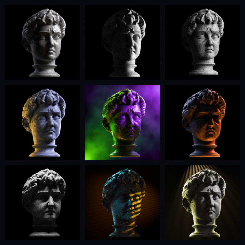 Пример света на голове