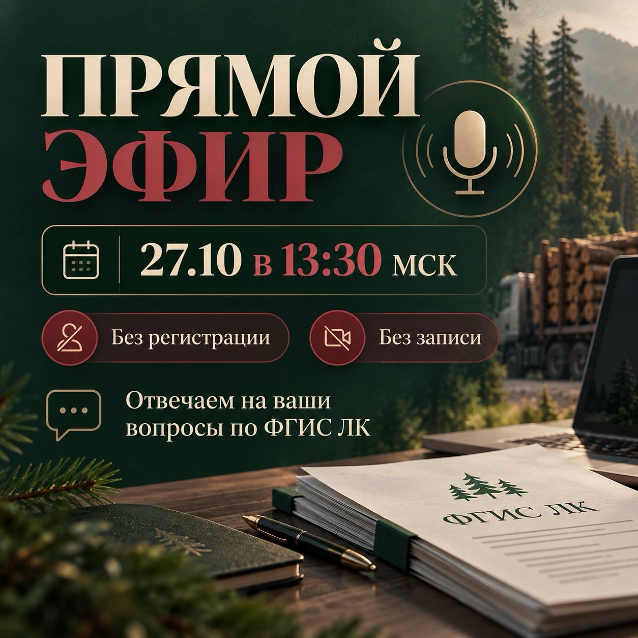 Прямой эфир по ФГИС ЛК — 27 октября 13:30