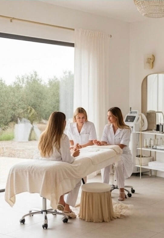 Momento di formazione pratica nell’estetica avanzata