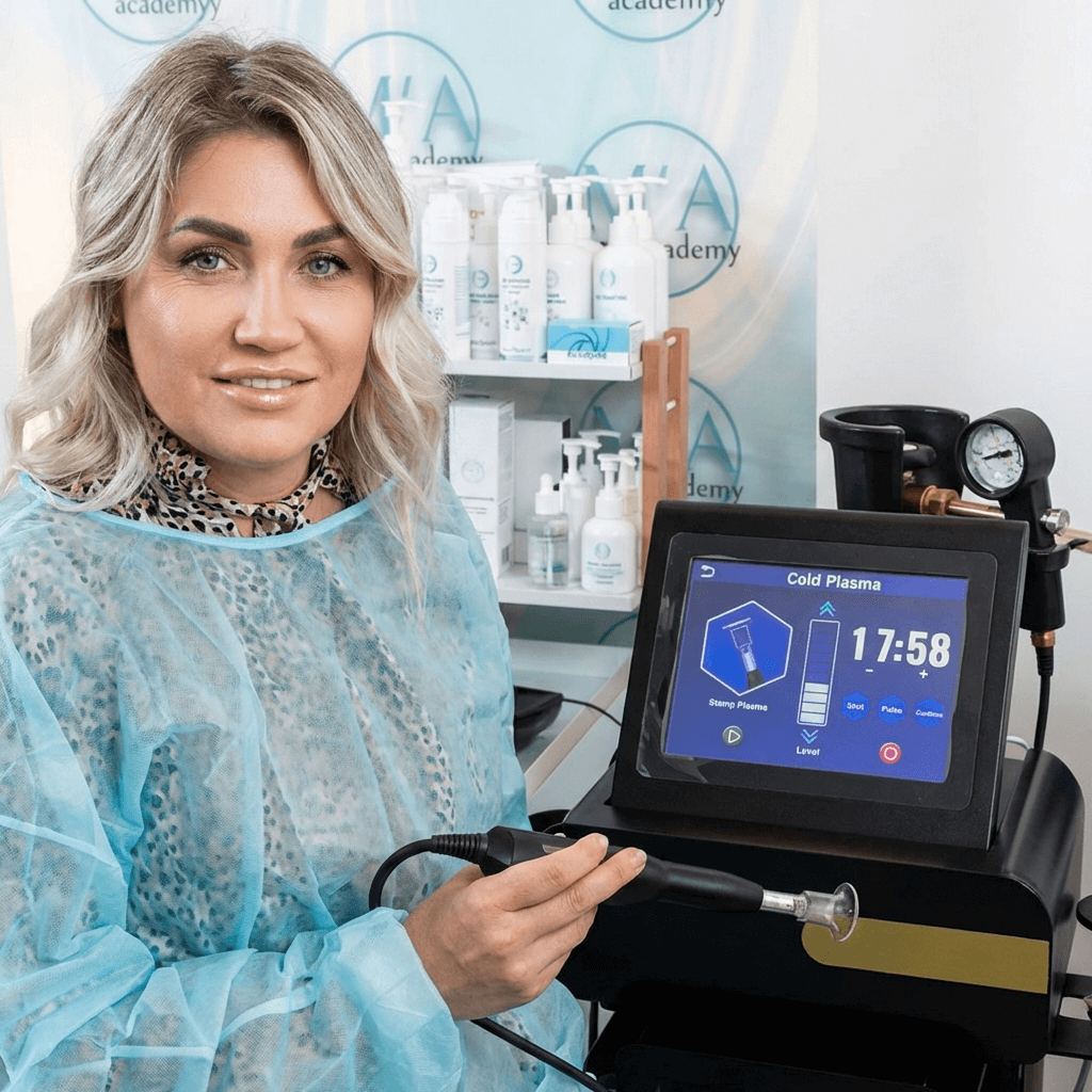 Alla Matiushkina con il dispositivo Fusion Plasma