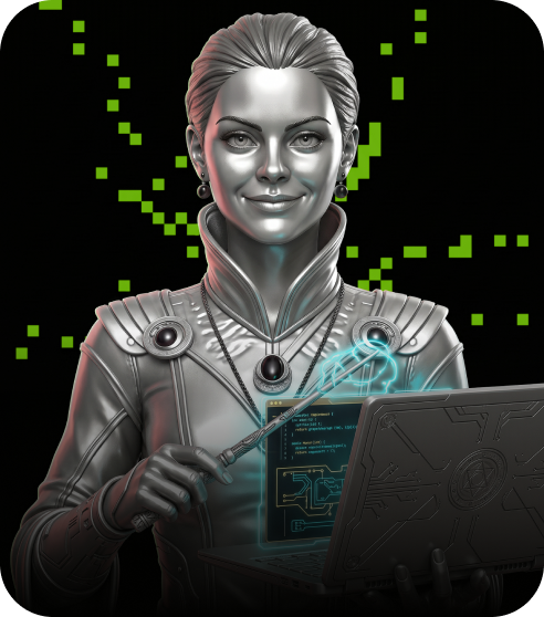 Illustration of an AI mentor