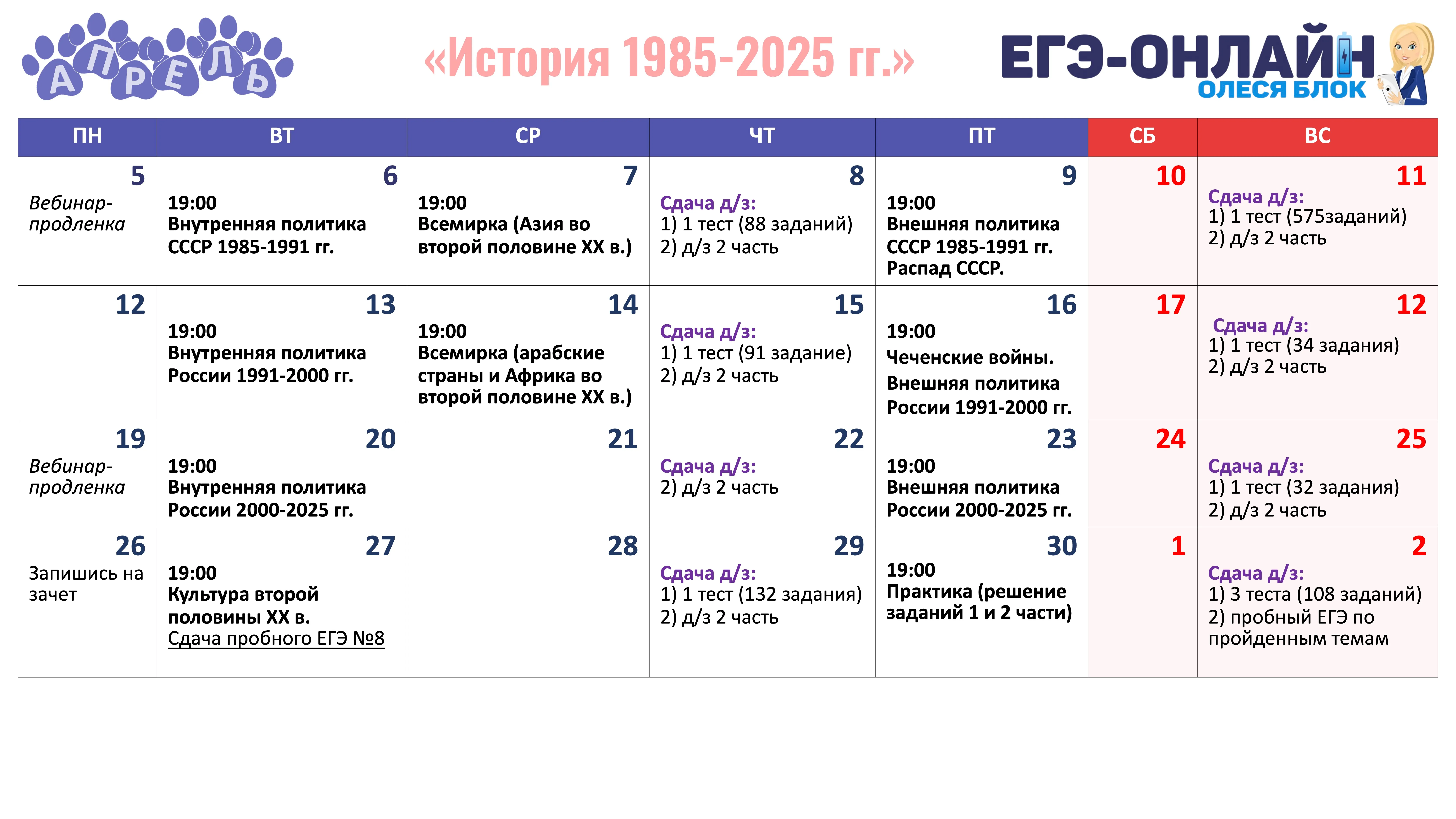 апрель