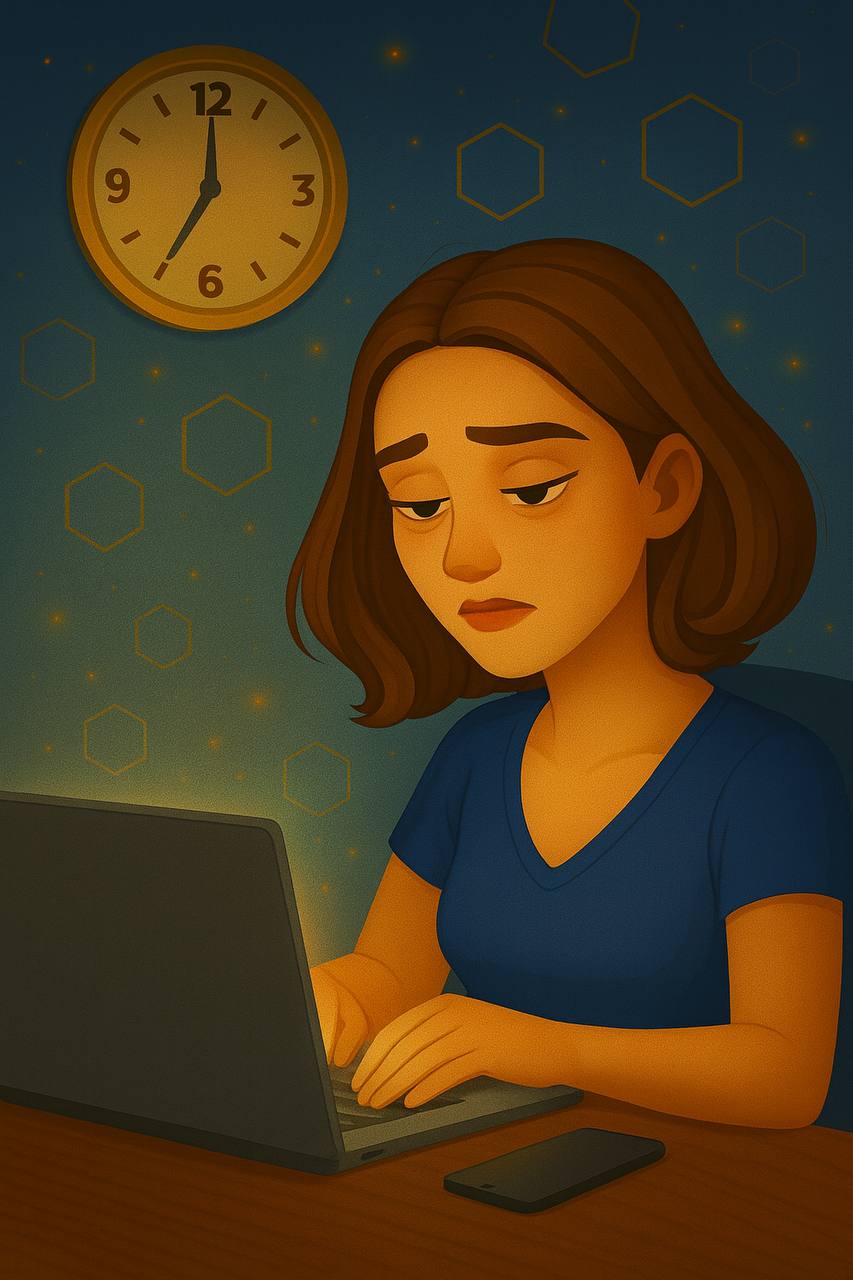 Ночная работа за ноутбуком