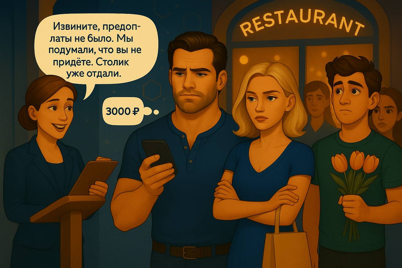 Ресторанный столик и люди в ожидании