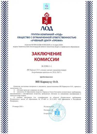 Заключение комиссии