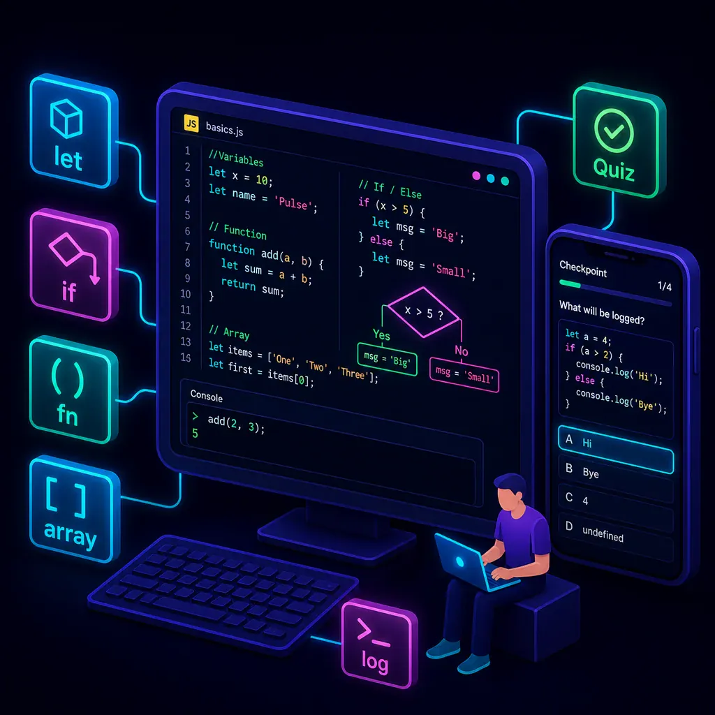 Мини-курс «Основы JavaScript» — переменные, условия, функции и закрепление