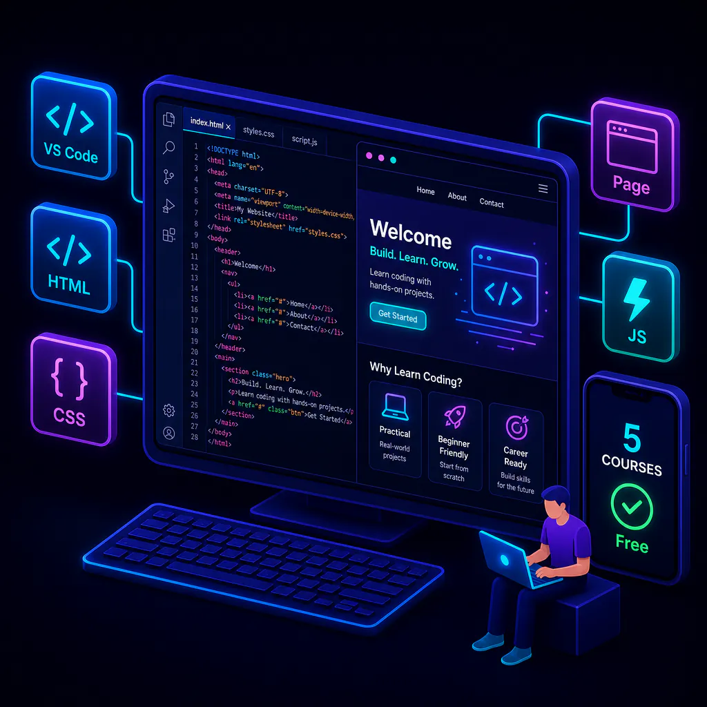Бесплатные курсы программирования с нуля — окружение, HTML, CSS, JavaScript и первая страница