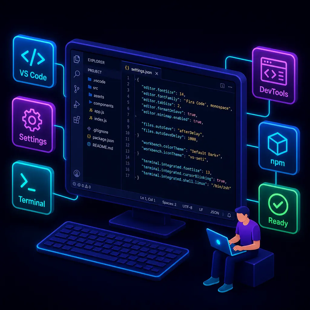 Курс «Настройка окружения разработчика» — VS Code, терминал, npm и DevTools