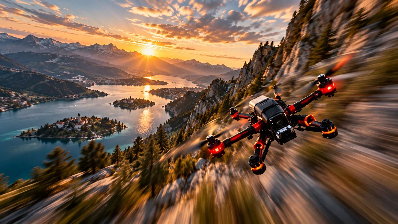 FPV — скоростной пролёт в горах
