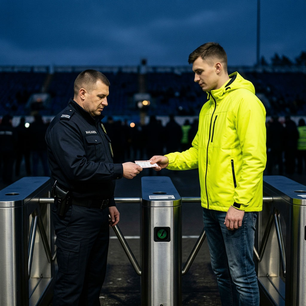 Проверка документов у турникета
